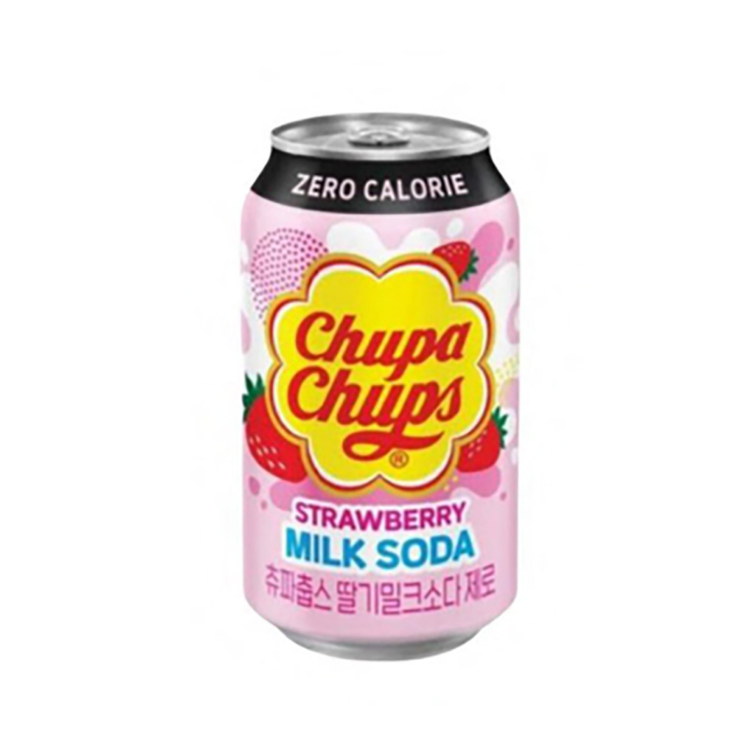 Chupa Chups Strawberry Milk Soda 355ml (Korea)